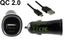 DINIC Ladeadapter KFZ > USB/Micro-USB schwarz, 1m