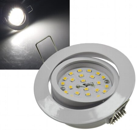 LED-Einbauleuchte "Flat-32" neutralweiß 80x32mm, 5W, 490lm, weißes Gehäuse