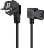 Goobay Kabel 230V Schuko 90° > C13 Kaltgeräte Bu. beidseitig abgewinkelt 5m, schwarz