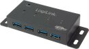 LogiLink Wallmount USB-Hub, 4x USB-A 3.0, USB 3.0 Micro-B