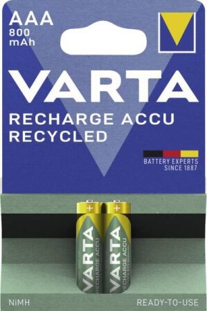 Varta Recharge Accu Recycled Micro AAA NiMH 800mAh, 2er-Pack