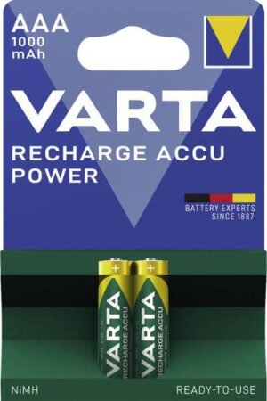 Varta Recharge Accu Power Micro AAA NiMH 1000mAh, 2er-Pack