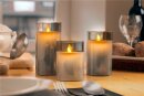Goobay LED-Echtwachs-Kerze im Glas, 7,5 x 12,5 cm