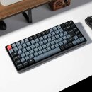 Keychron K2 Pro, 75%, PBT, schwarz/blau, LEDs RGB, hot-swap, Keychron K Pro BROWN, USB/Bluetooth, DE