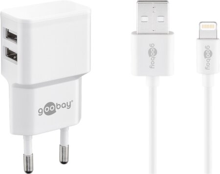 Goobay Apple Lightning Dual-Ladeset 12W, weiß